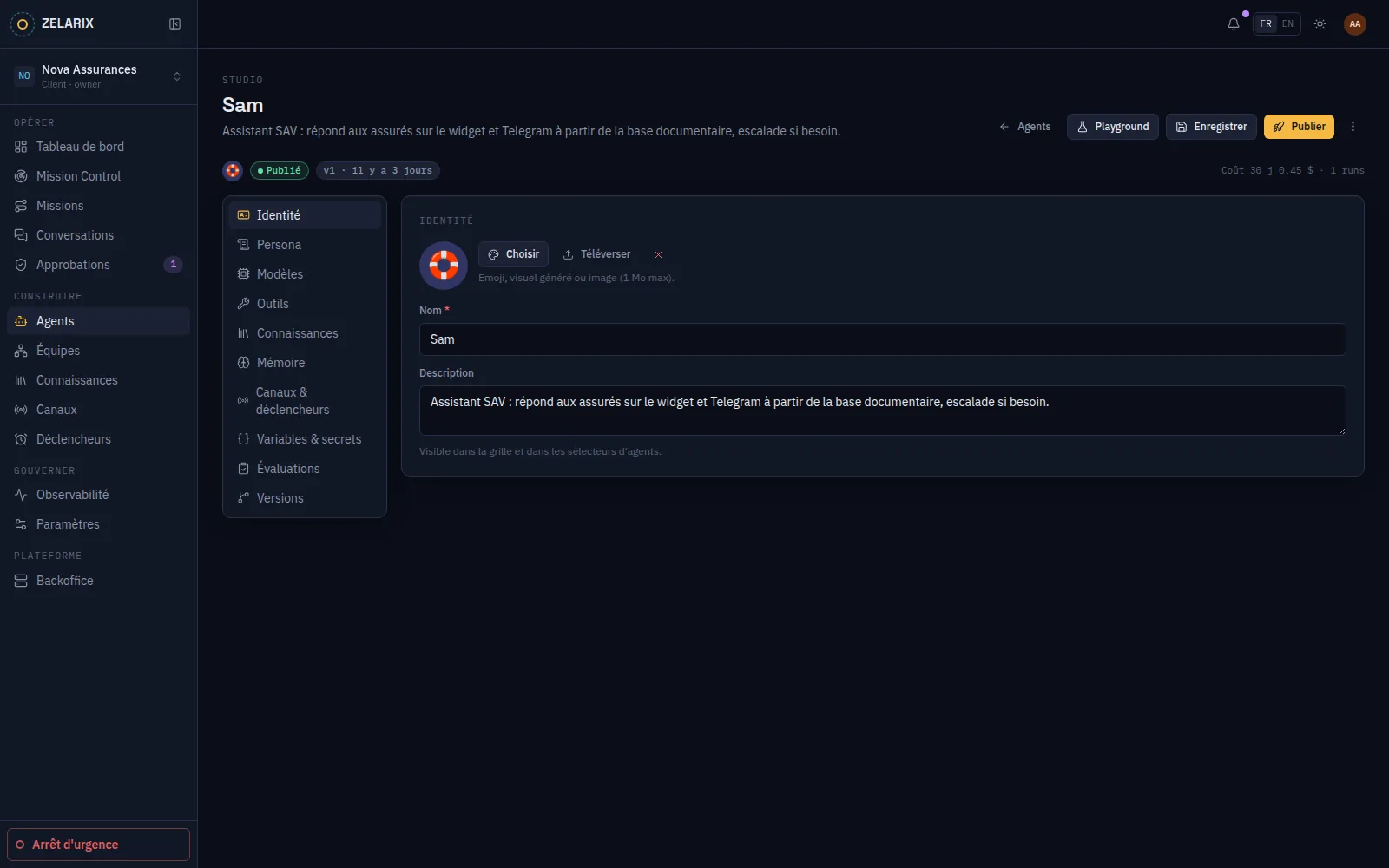 Zelarix Enterprise — Studio d'agent